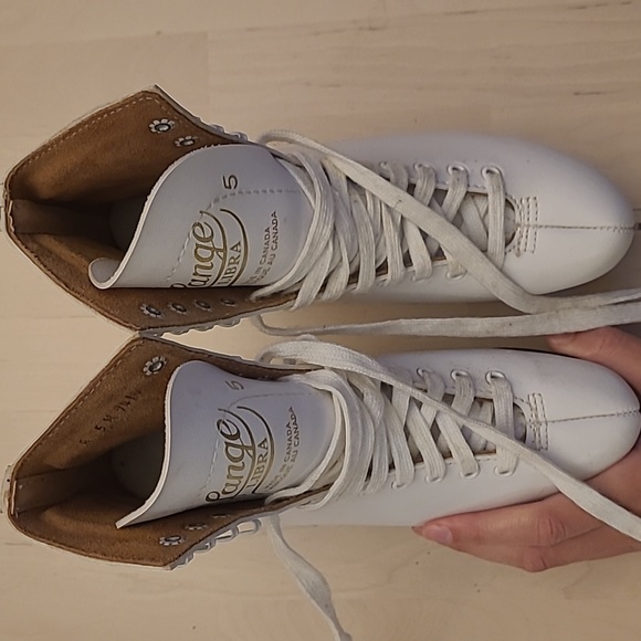 NWOT VTG Lange Libra White Leather Womens Iceskates/Figureskates - Picture 14 of 17